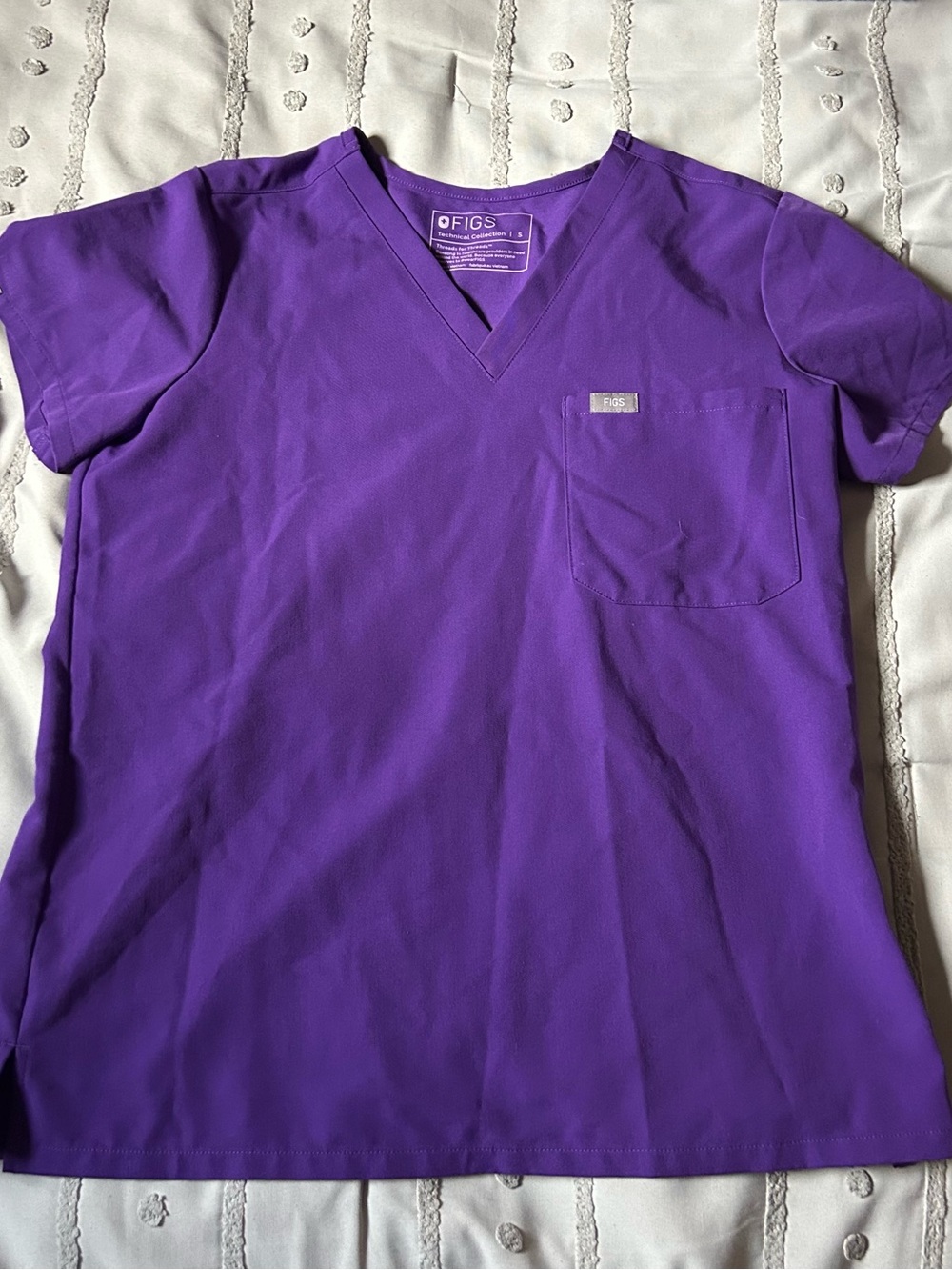 Figs Kids V-Neck Scrub Top - Purple